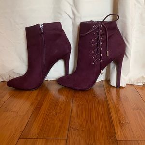 Purple ankle boots